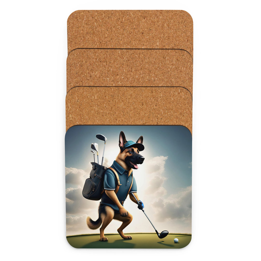 German Shepherd- Cork-back coaster v5