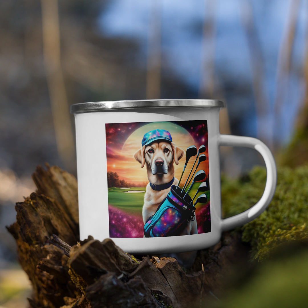 Enamel Mug-Labrador Retriever Golfer V10