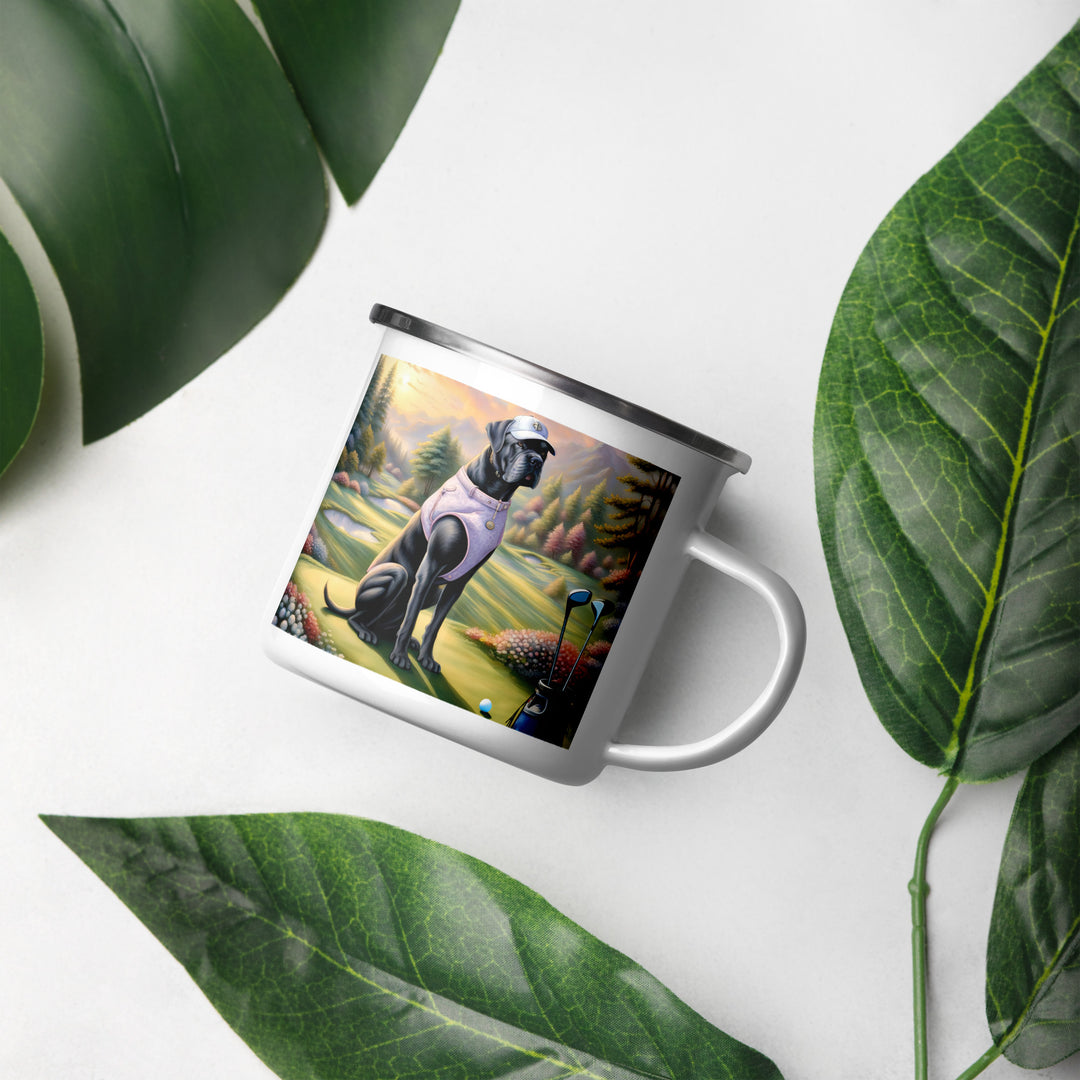 Cane Corso Golfer- Enamel Mug v2
