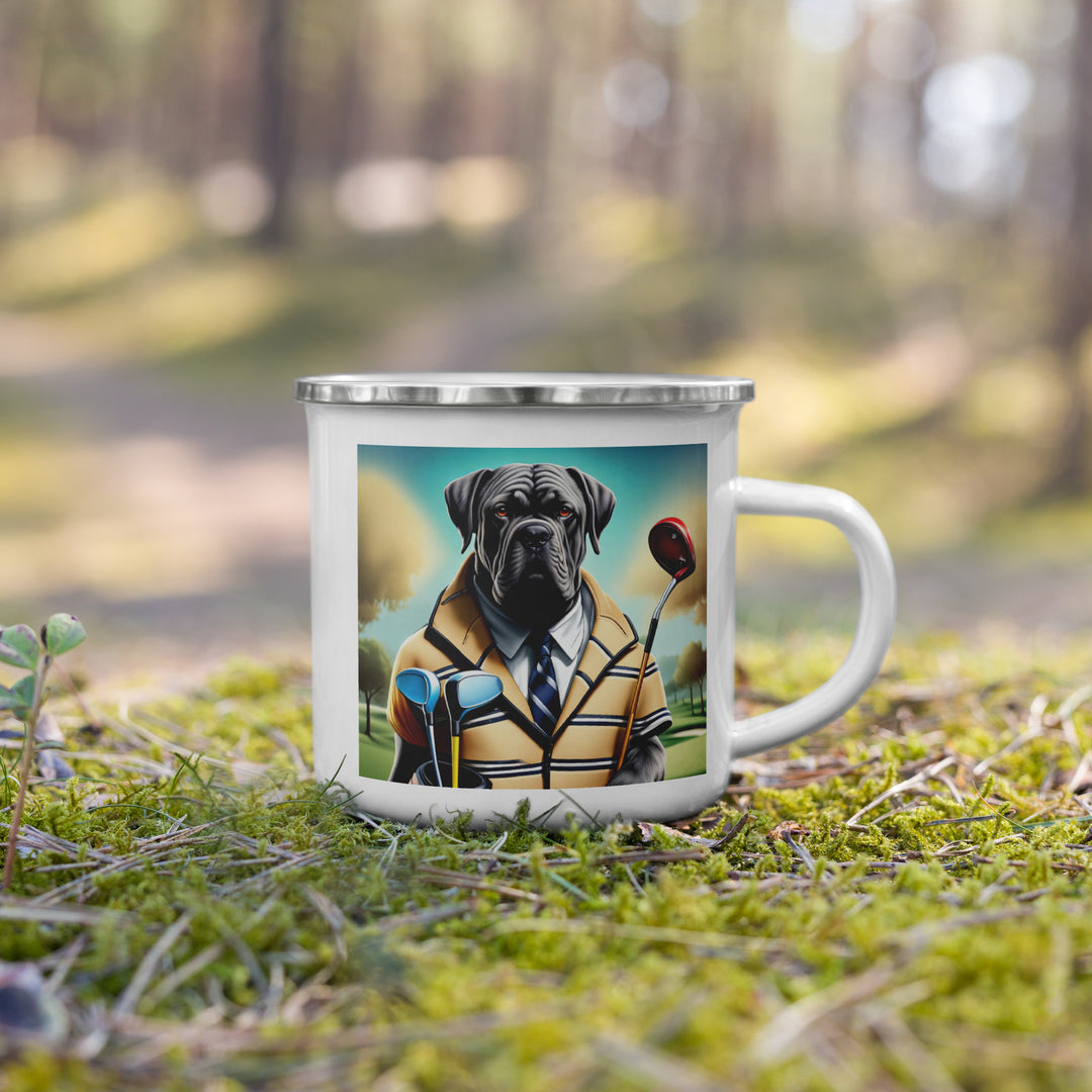 Cane Corso Golfer- Enamel Mug v3