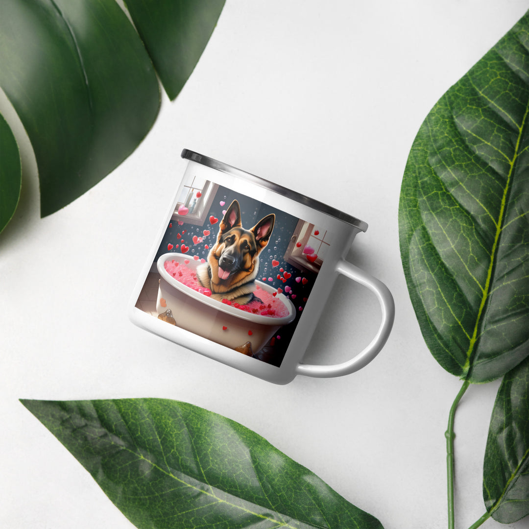 German Shepherd Romantic- Enamel Mug
