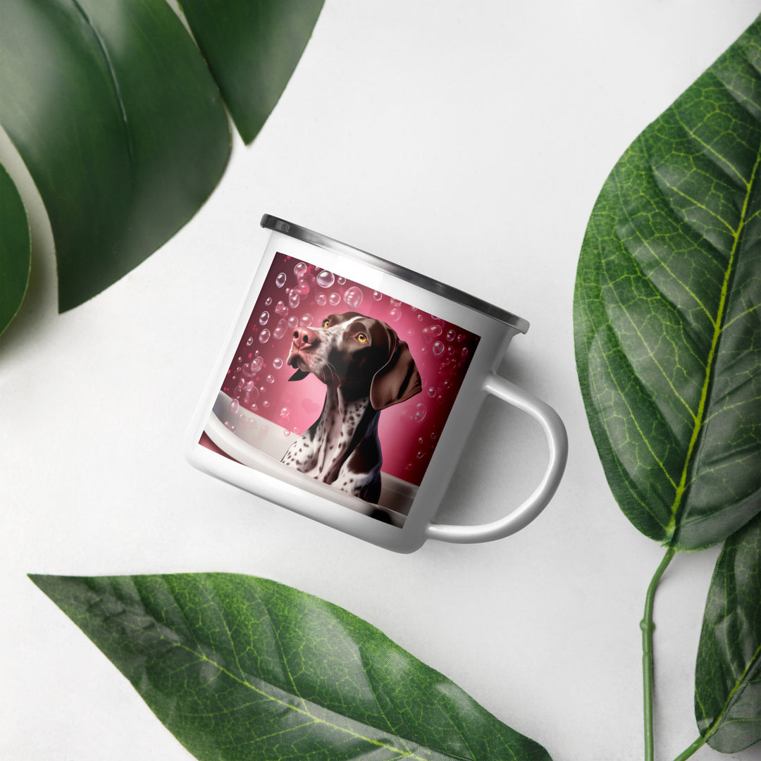 German Shorthaired Pointer Romantic- Enamel Mug