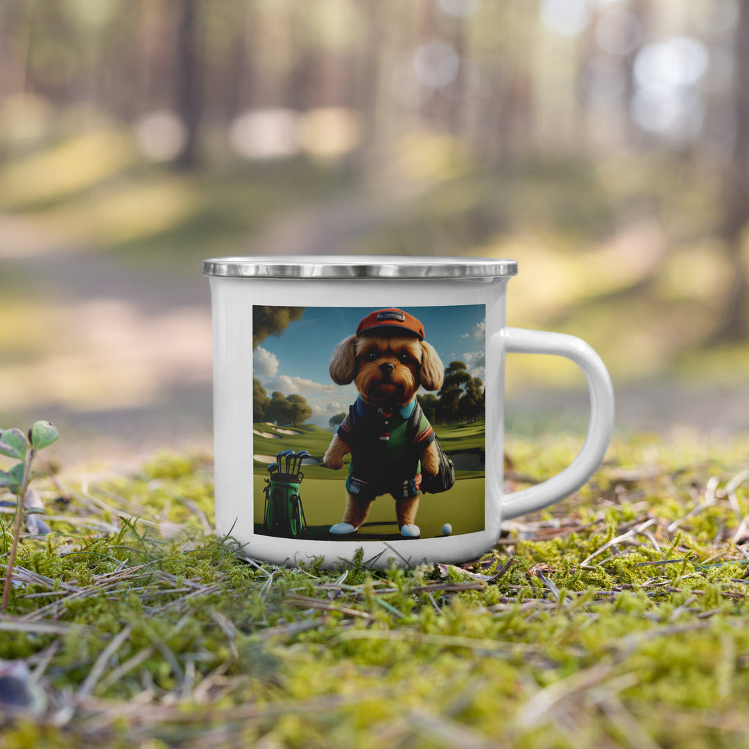 Pekapoo Golfer- Enamel Mug v2