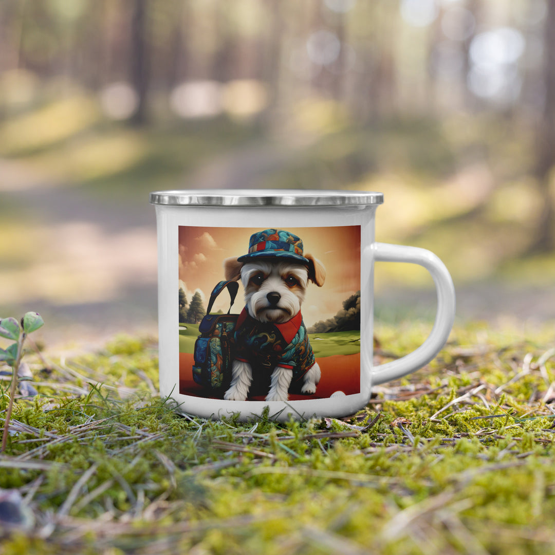 Pekapoo Golfer- Enamel Mug v5