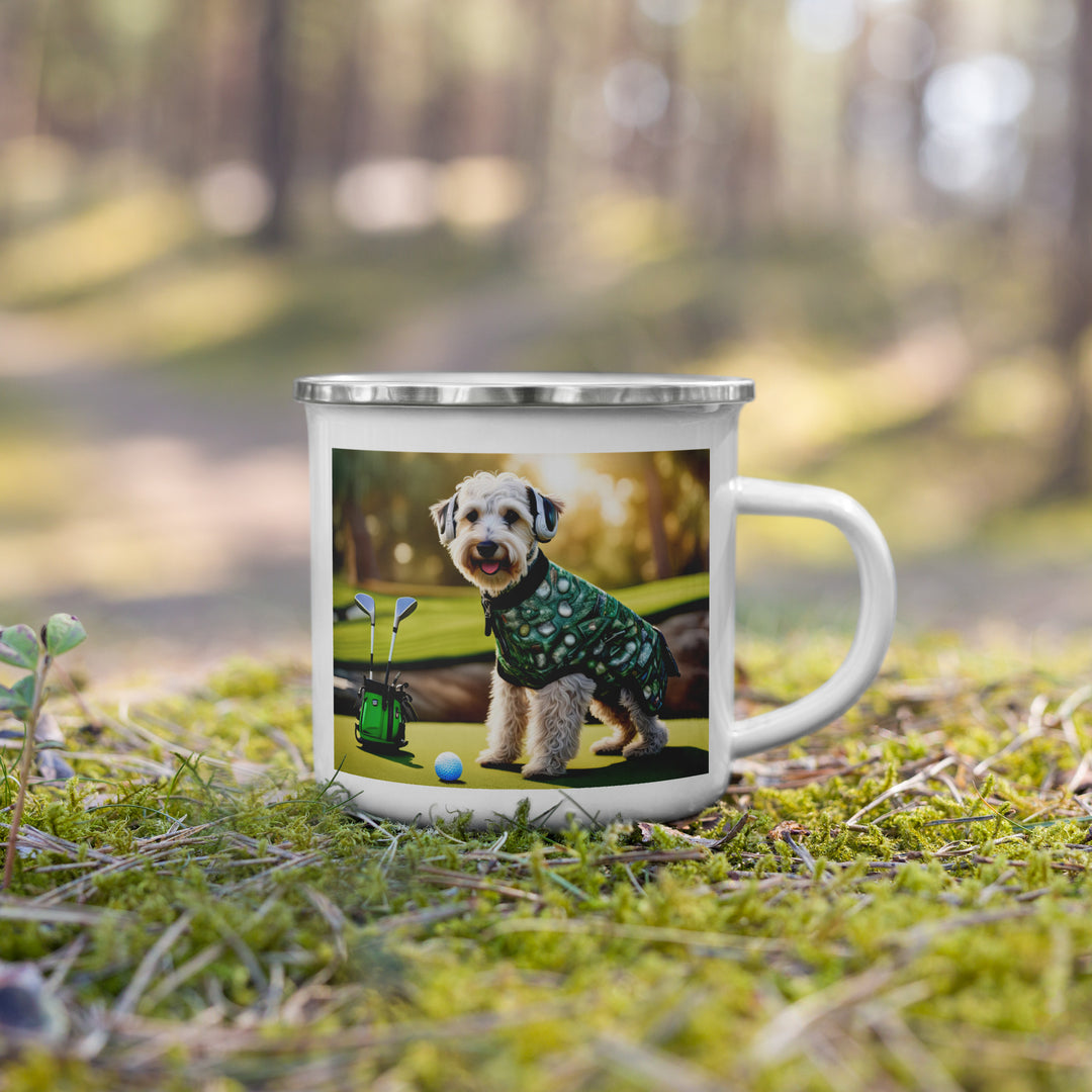 Schnoodle Golfer- Enamel Mug v5
