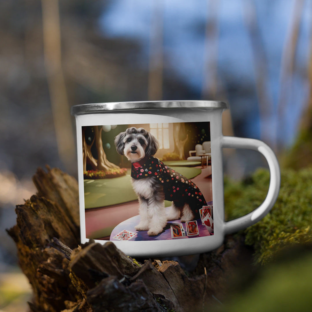 Schnoodle Golfer- Enamel Mug v7