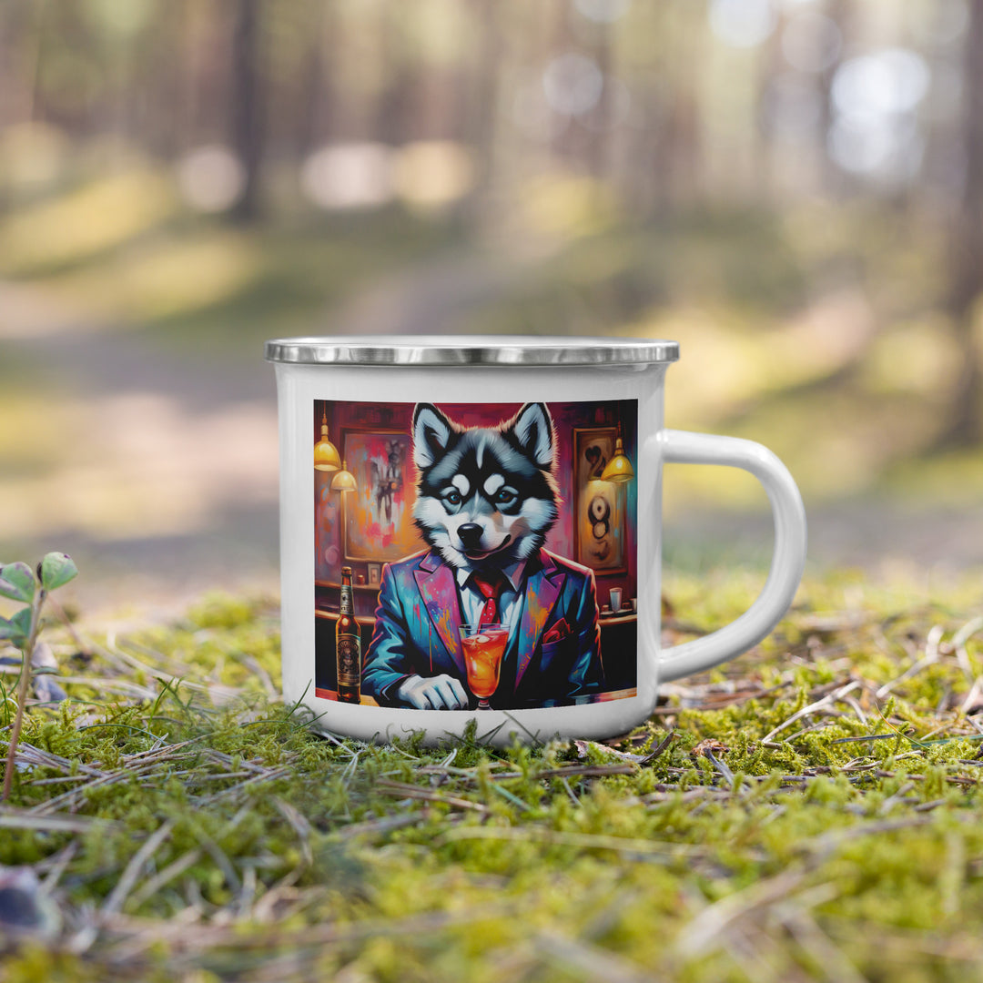 Pomsky General- Enamel Mug v4