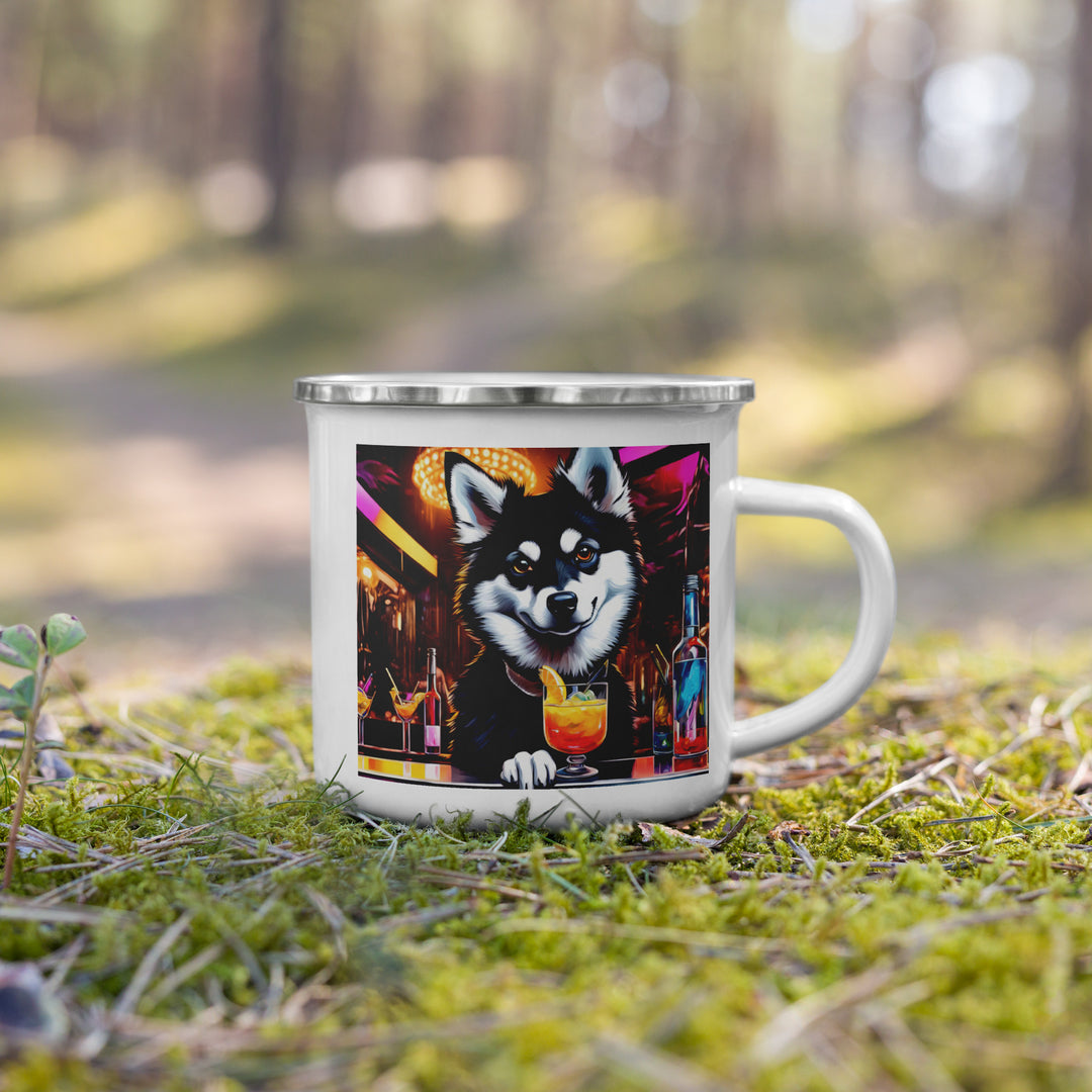 Pomsky General- Enamel Mug v9
