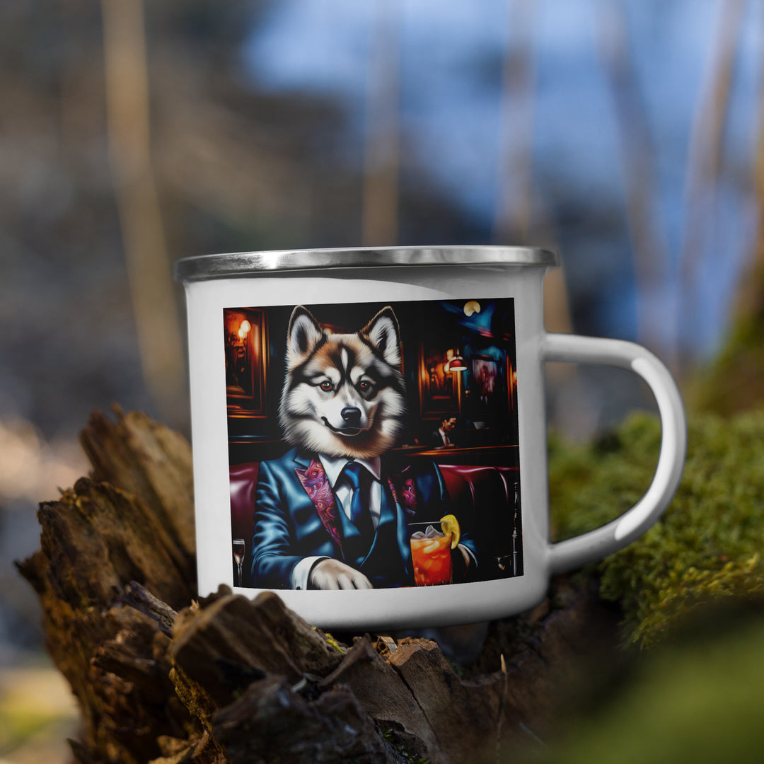 Pomsky General- Enamel Mug v11