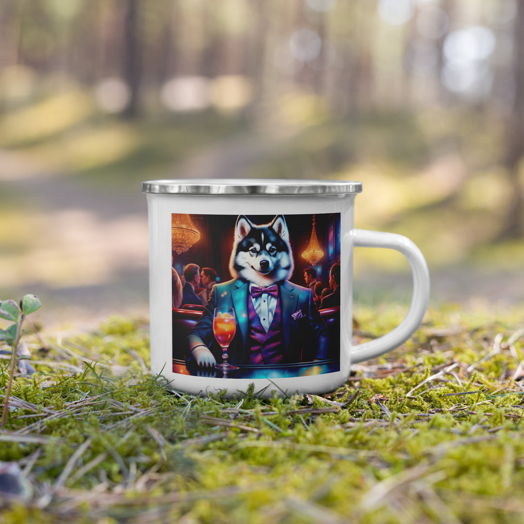 Pomsky General- Enamel Mug v12