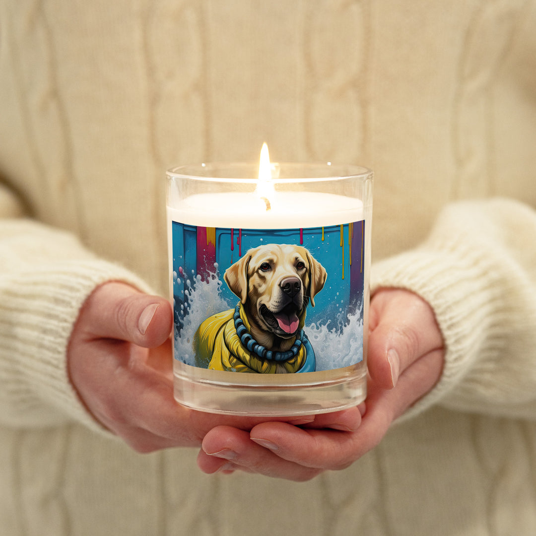 Glass jar soy wax candle-Labrador Retriever