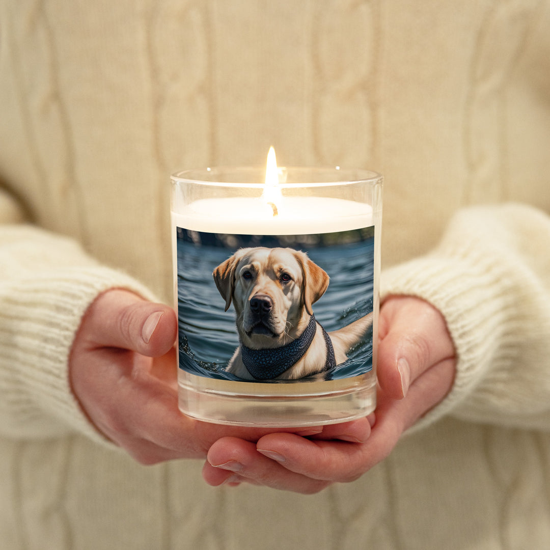 Glass jar soy wax candle-Labrador Retriever V3