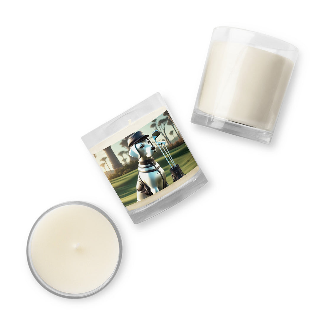 Glass jar soy wax candle-Labrador Retriever Golfer V18