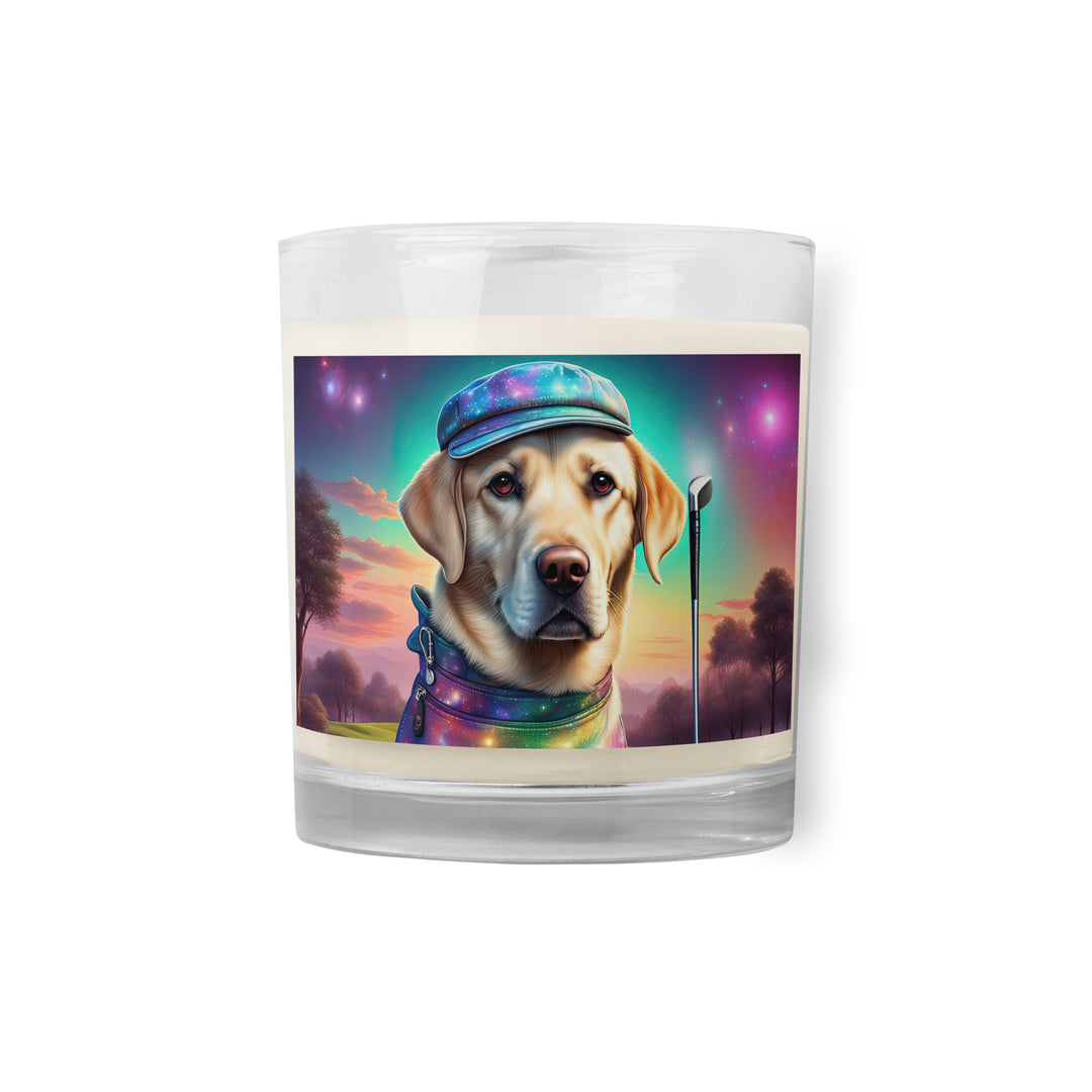 Glass jar soy wax candle-Labrador Retriever Golfer V21