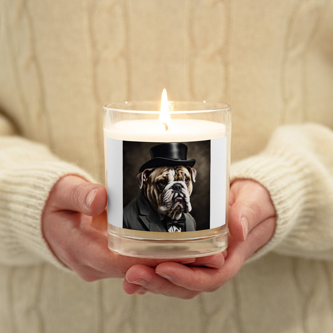 Bulldog- Glass jar soy wax candle