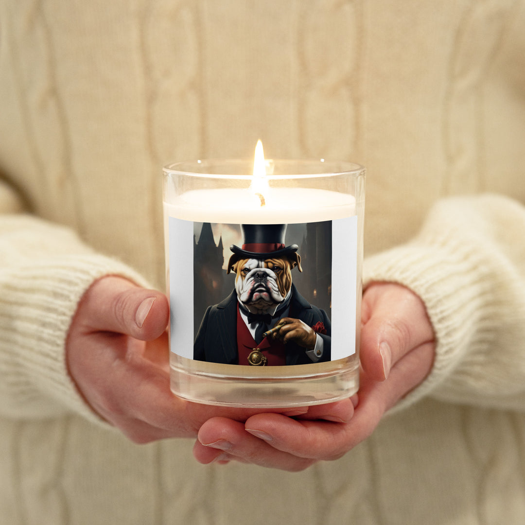 Bulldog- Glass jar soy wax candle v5
