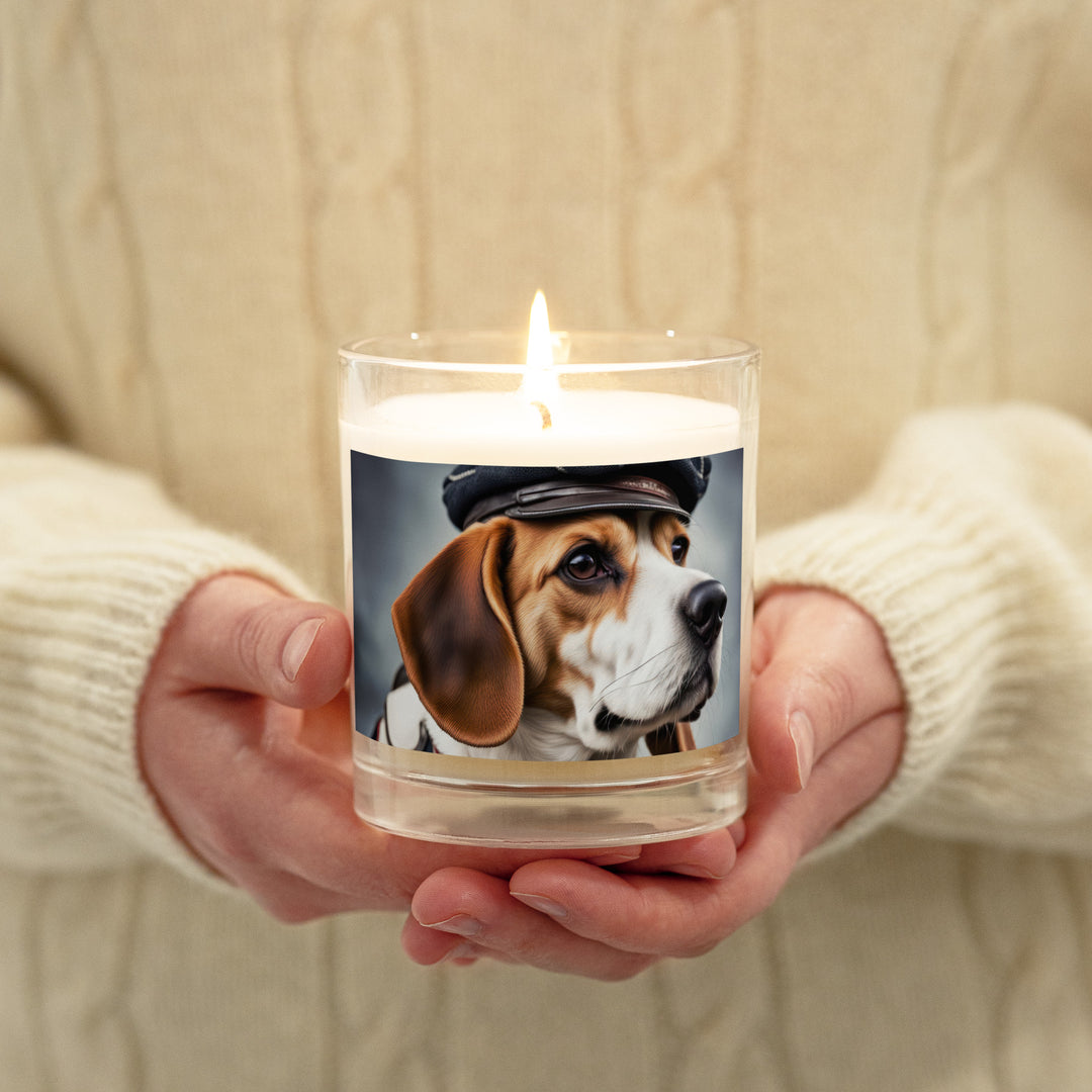 Beagle- Glass jar soy wax candle v4