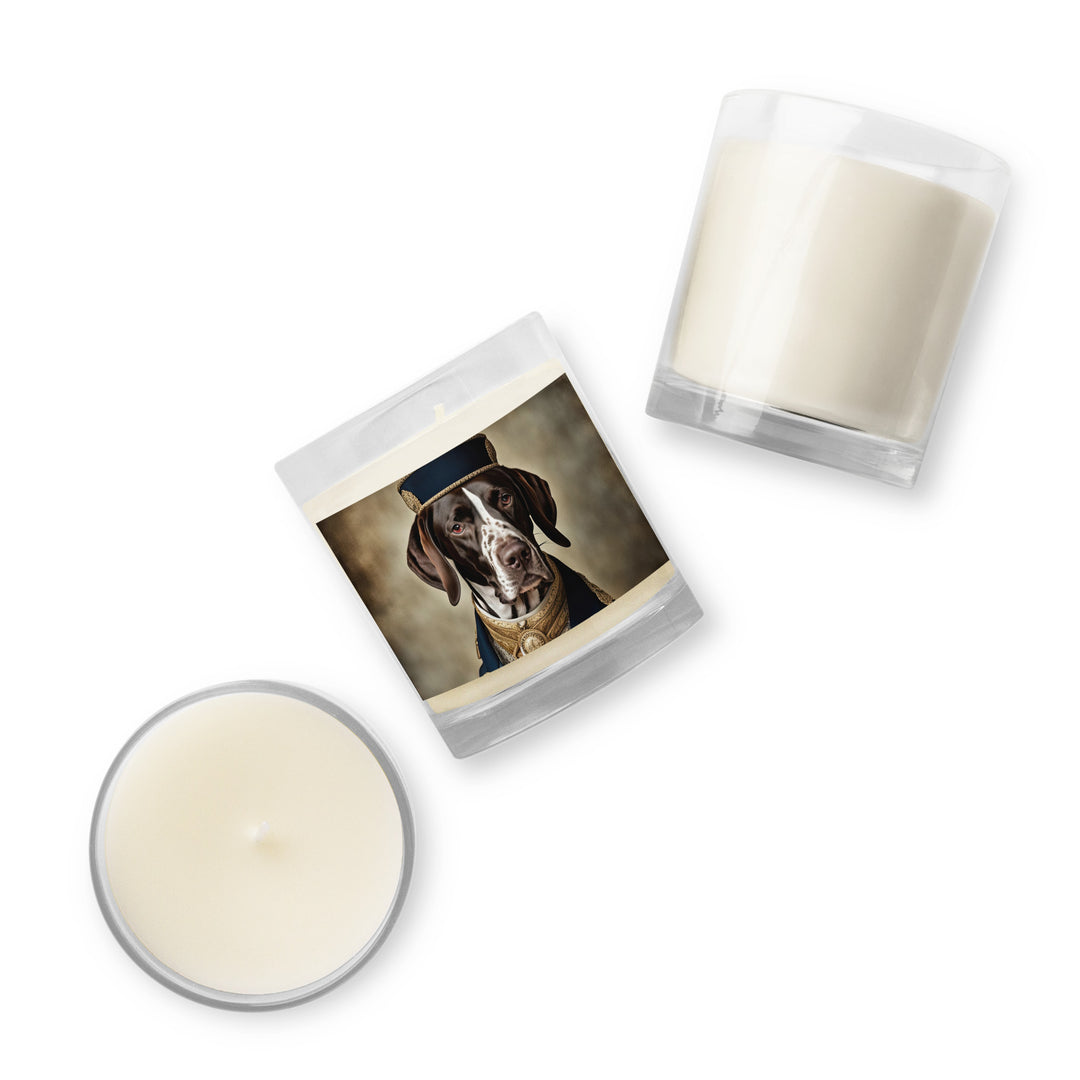 German Shorthaired Pointer- Glass jar soy wax candle v3