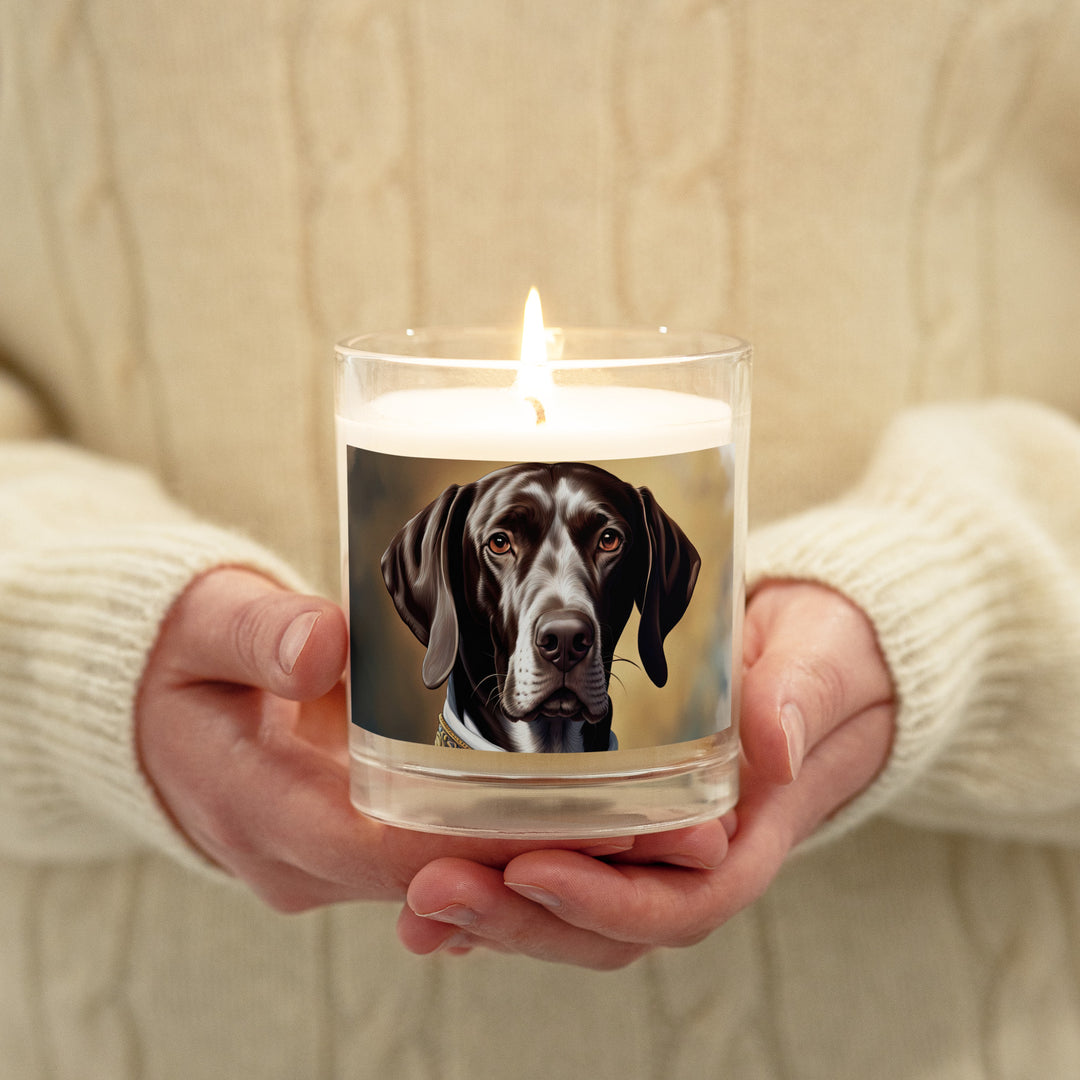 German Shorthaired Pointer- Glass jar soy wax candle v4