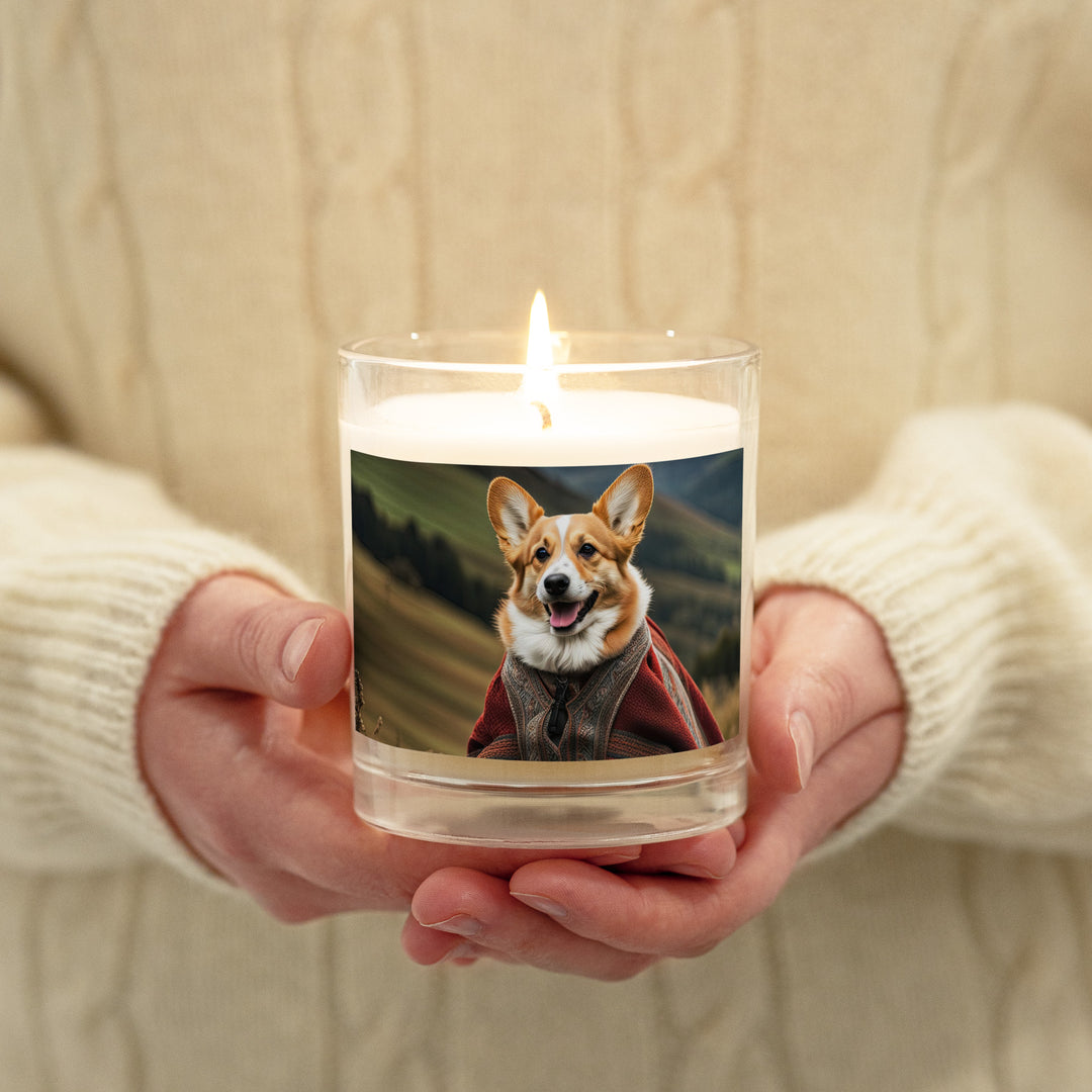 Pembroke Welsh Corgi- Glass jar soy wax candle v4