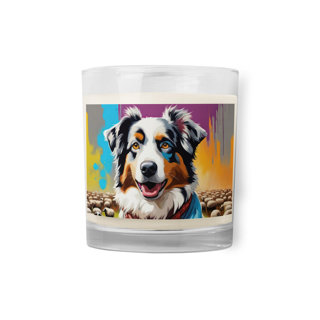 Australian Shepherd- Glass jar soy wax candle v3