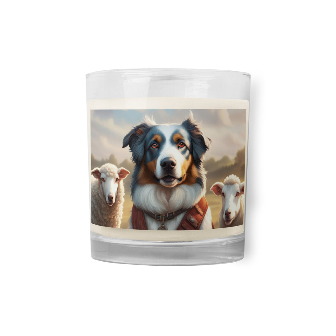 Australian Shepherd- Glass jar soy wax candle v4