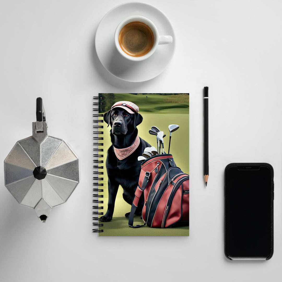 Golden Retriever Golfer- Spiral notebook