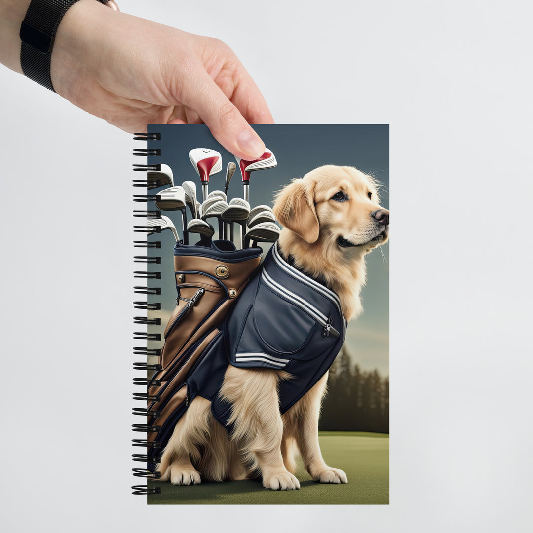 Golden Retriever Golfer- Spiral notebook v5