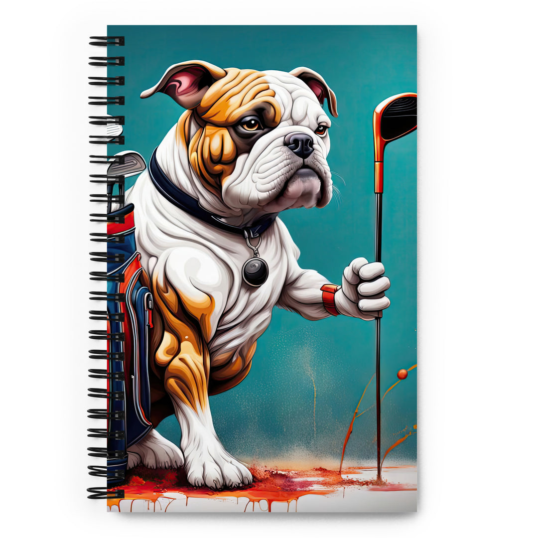 Bulldog Golfer- Spiral notebook
