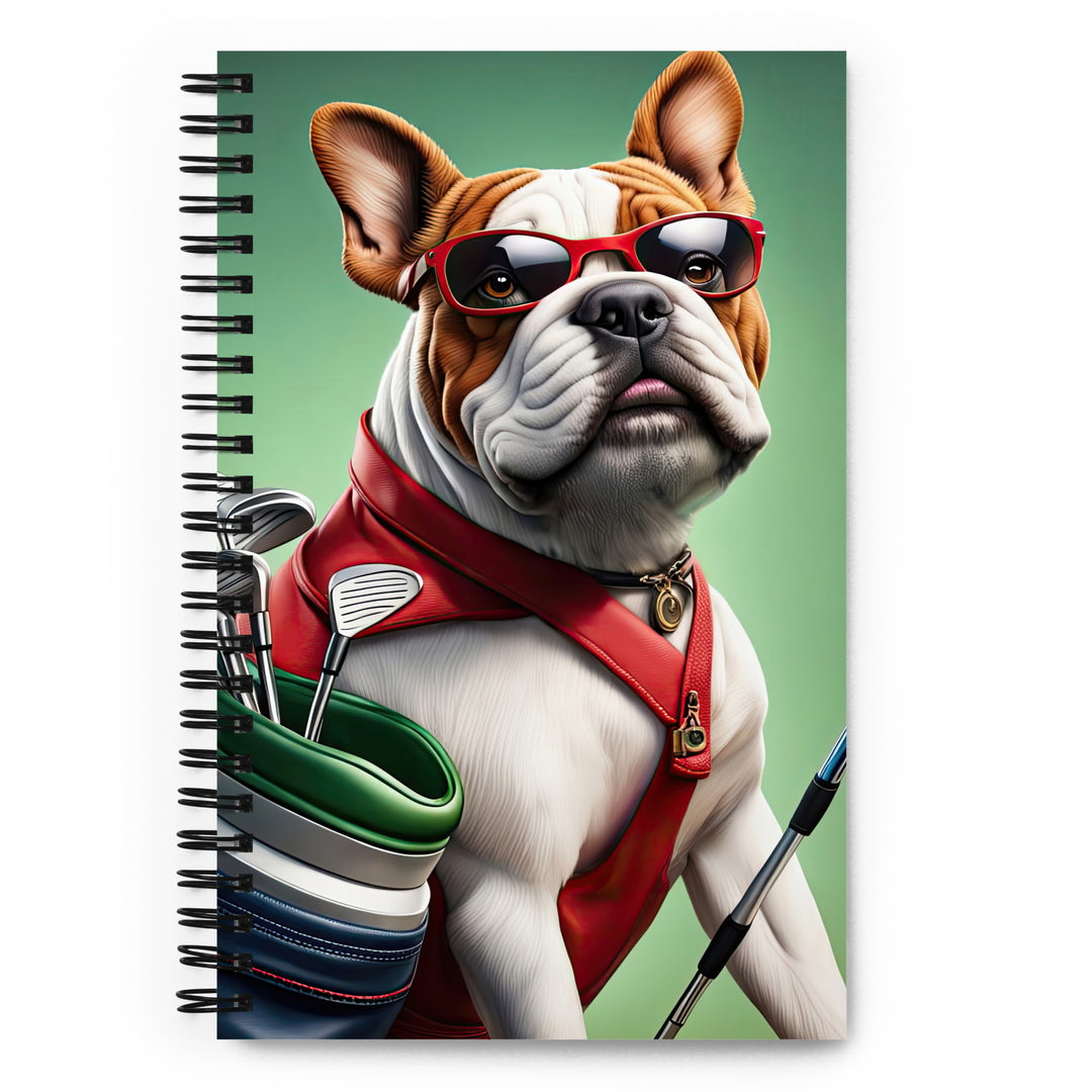Bulldog Golfer- Spiral notebook v2