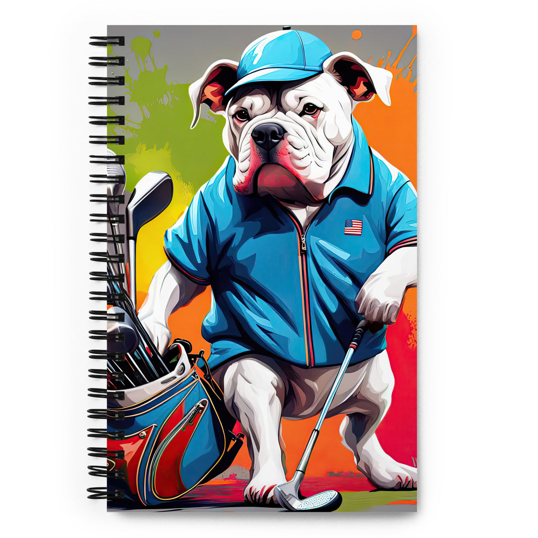 Bulldog Golfer- Spiral notebook v3
