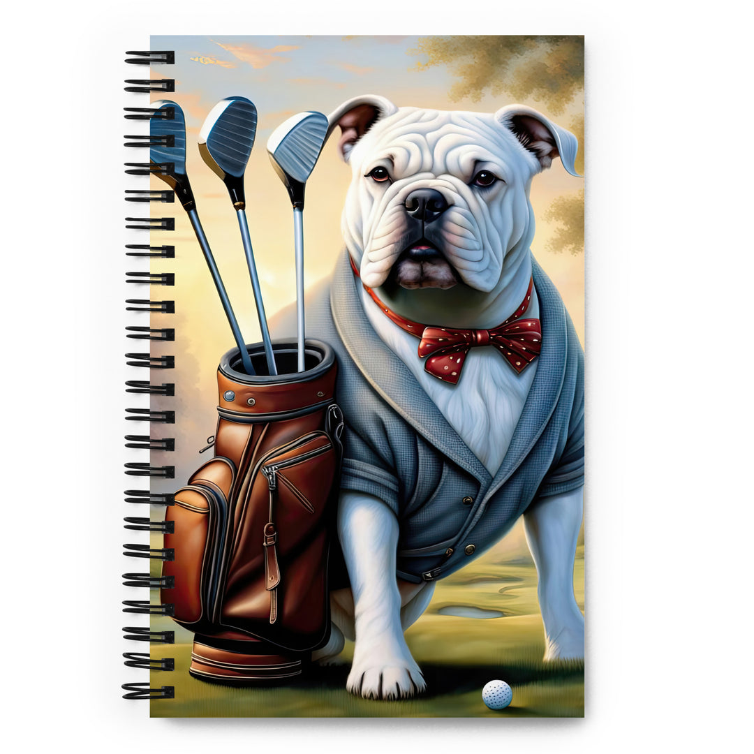 Bulldog Golfer- Spiral notebook v4