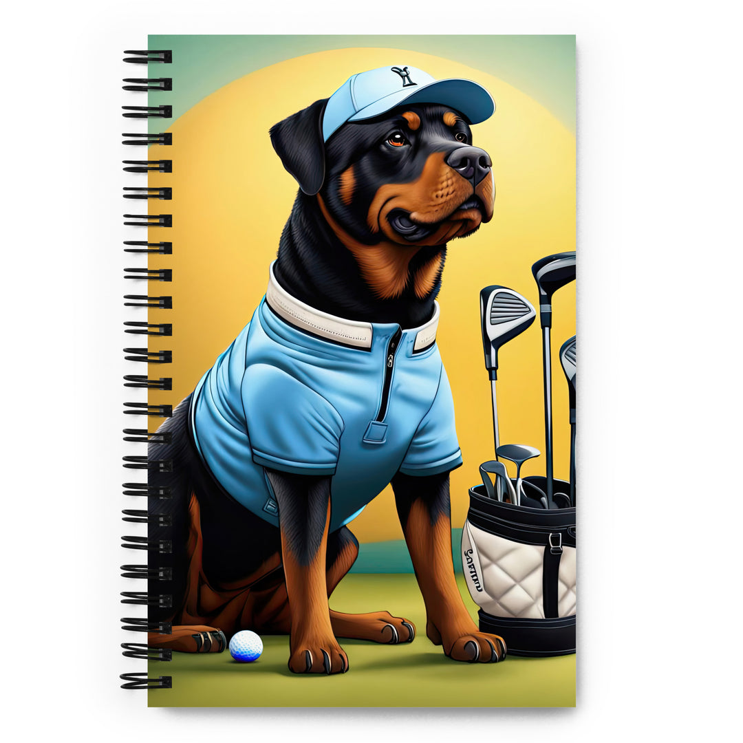Rottweiler Golfer- Spiral notebook v2