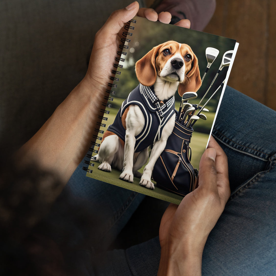 Beagle Golfer- Spiral notebook