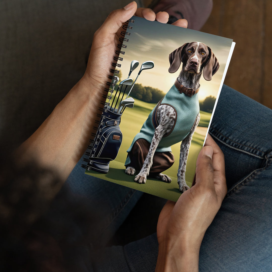 German Shorthaired Pointer Golfer- Spiral notebook v2