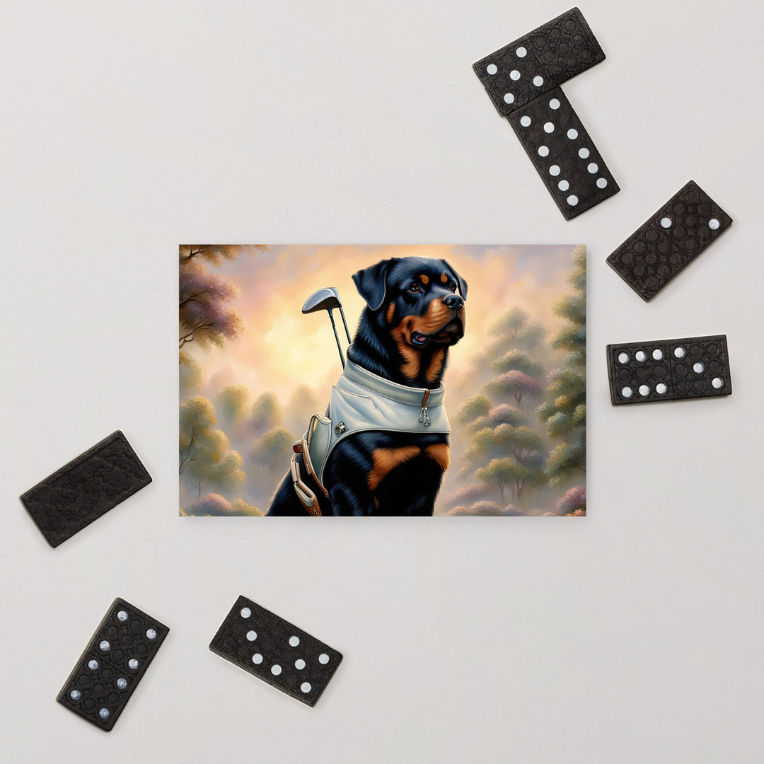 Rottweiler Golfer- Standard Postcard v3