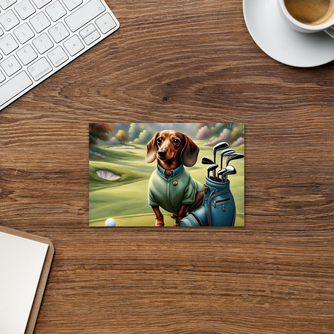 Dachshund Golfer- Standard Postcard