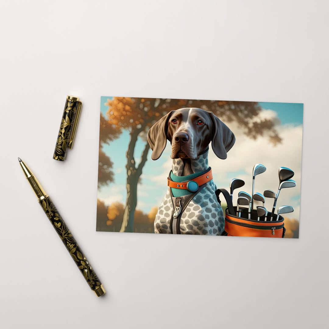 German Shorthaired Pointer Golfer- Standard Postcard