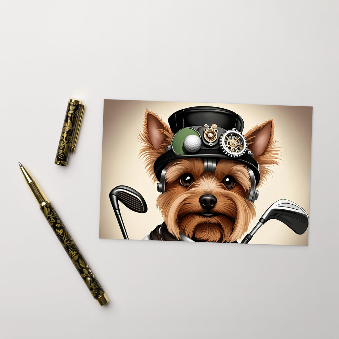 Yorkshire Terrier Golfer- Standard Postcard v3