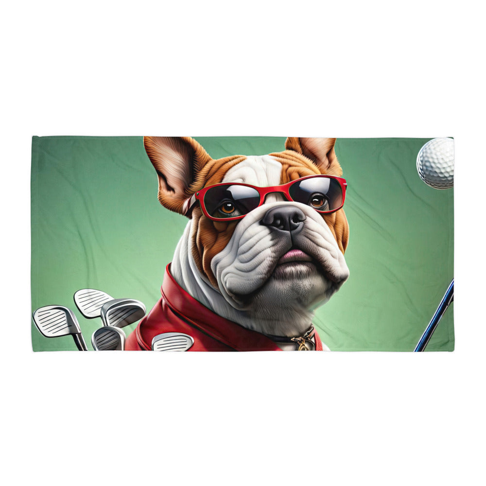 Bulldog Golfer- Towel v2