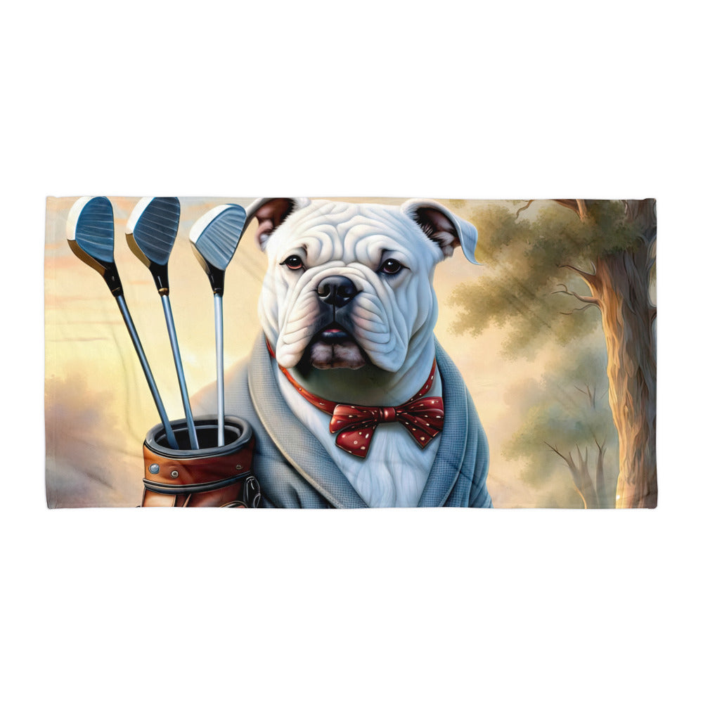 Bulldog Golfer- Towel v4