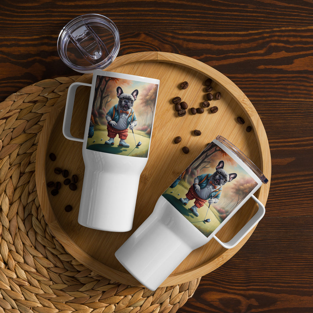 Travel mug with a handle-French Bulldog