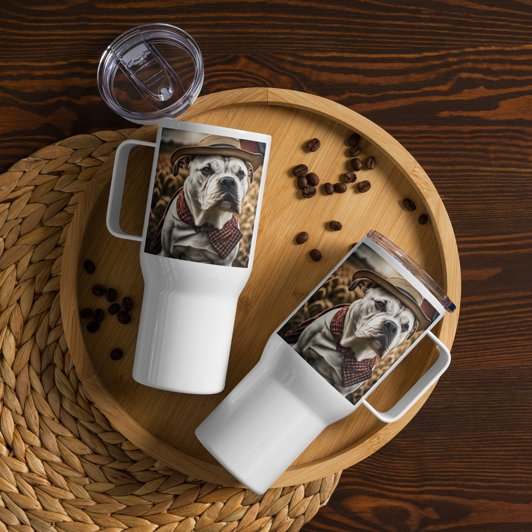 American Bulldog- Travel mug with a handle v2