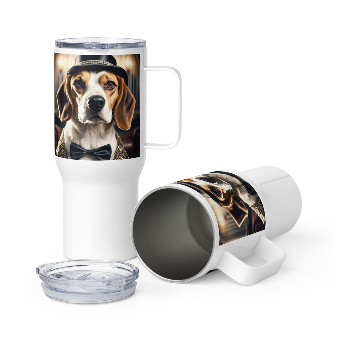 Beagle- Travel mug with a handle