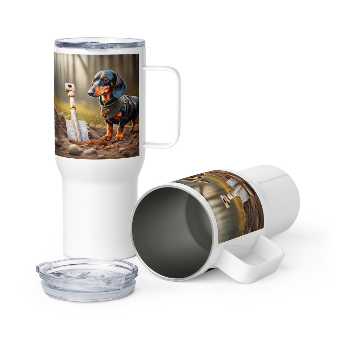 Dachshund- Travel mug with a handle v2