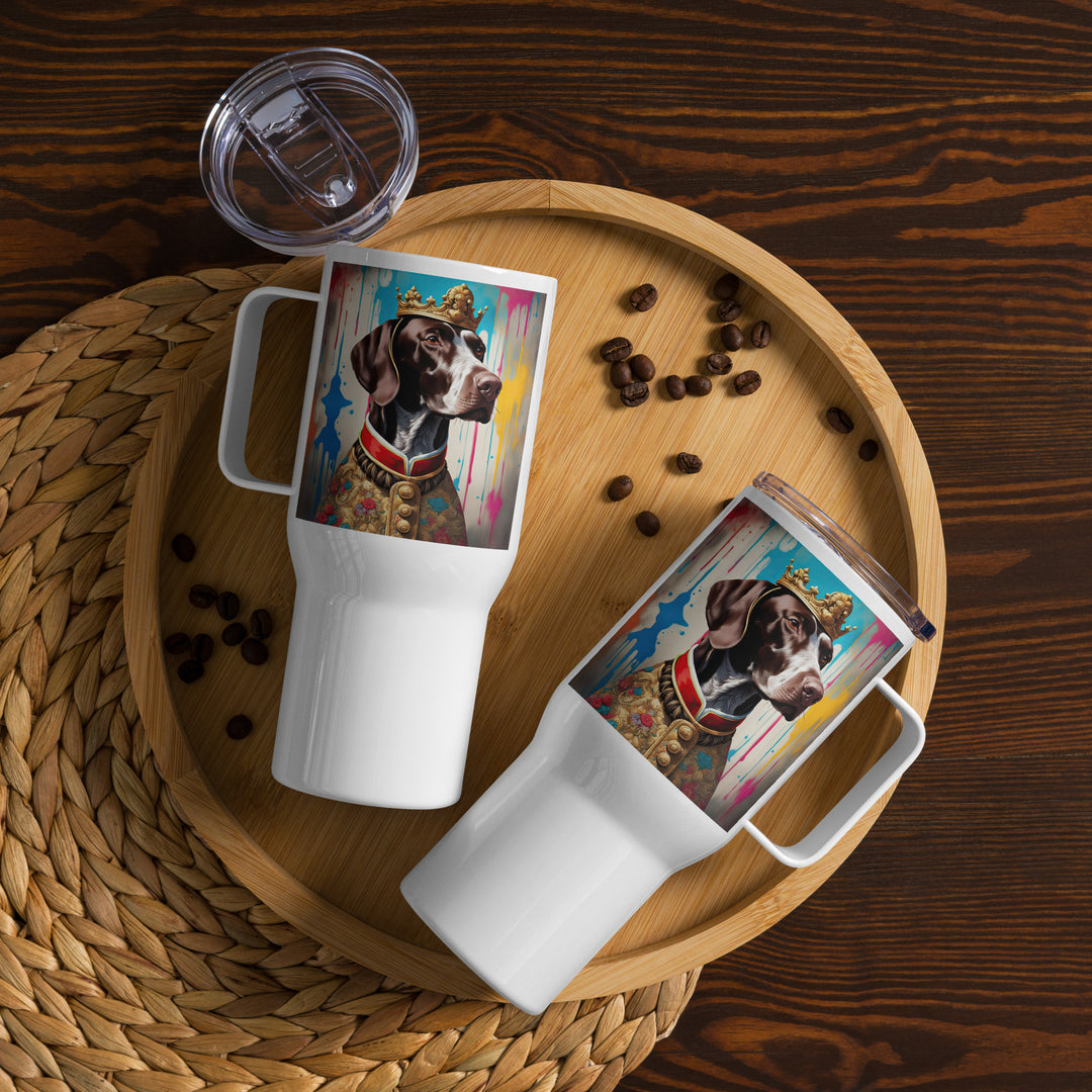 German Shorthaired Pointer- Travel mug with a handle