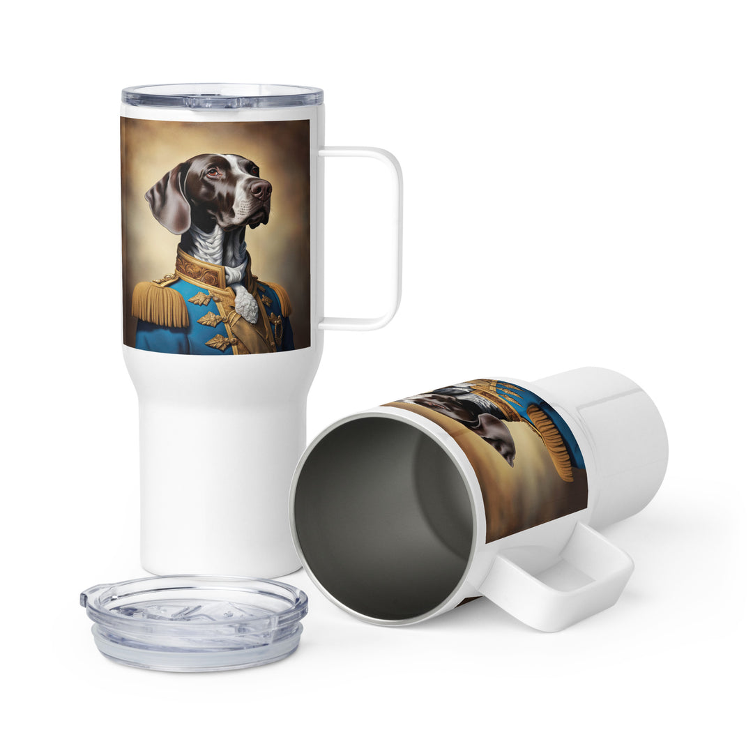 German Shorthaired Pointer- Travel mug with a handle v2