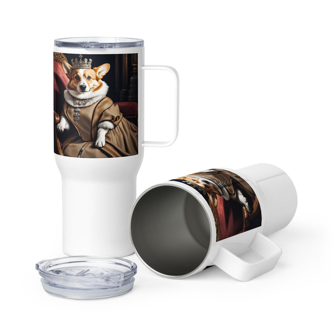 Pembroke Welsh Corgi-Travel mug with a handle