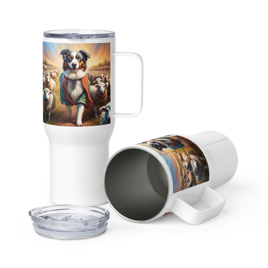 Australian Shepherd- Travel mug with a handle