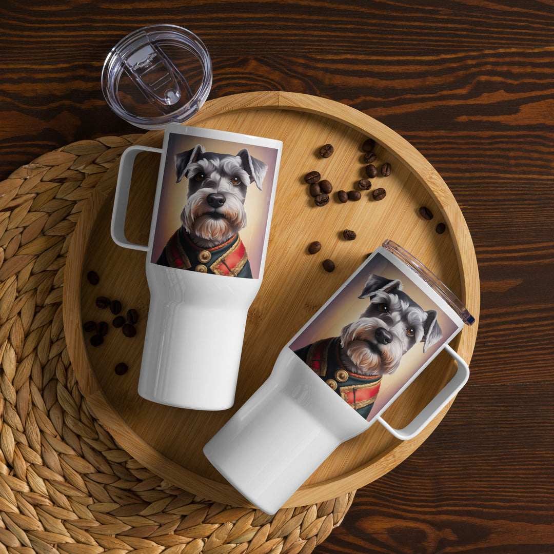 Miniature Schnauzer- Travel mug with a handle